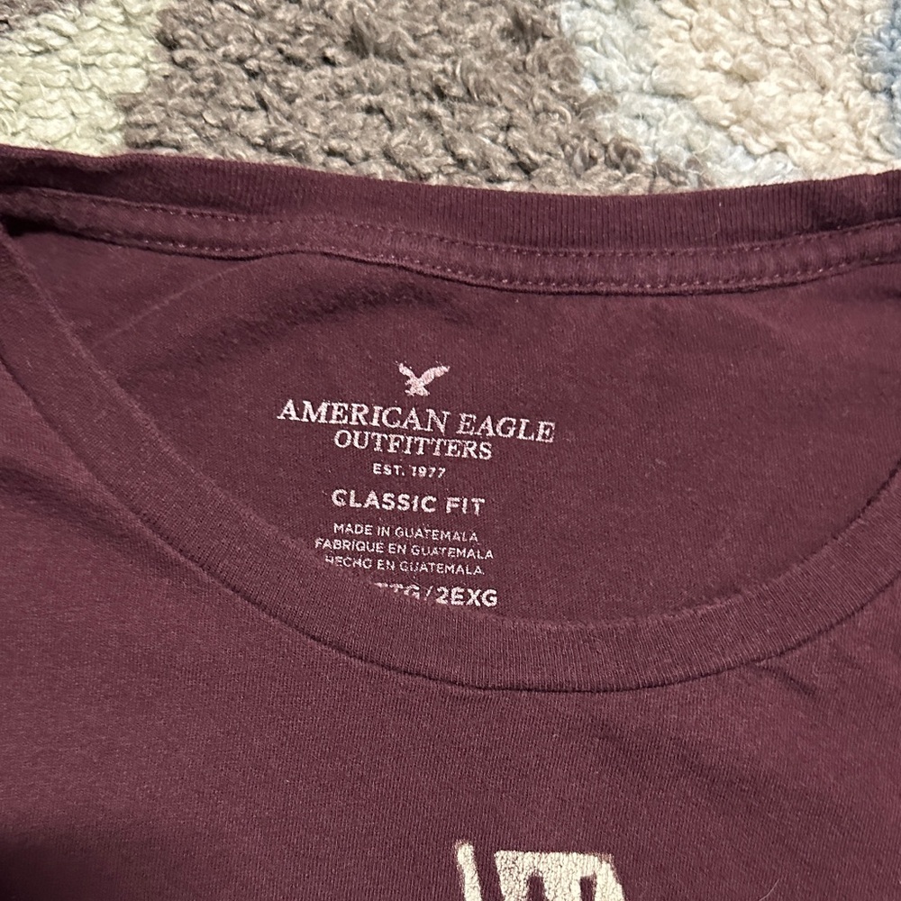 Men’s 2XL American Eagle Outfitters Burgandy Graphic Tee - Picture 2 of 3